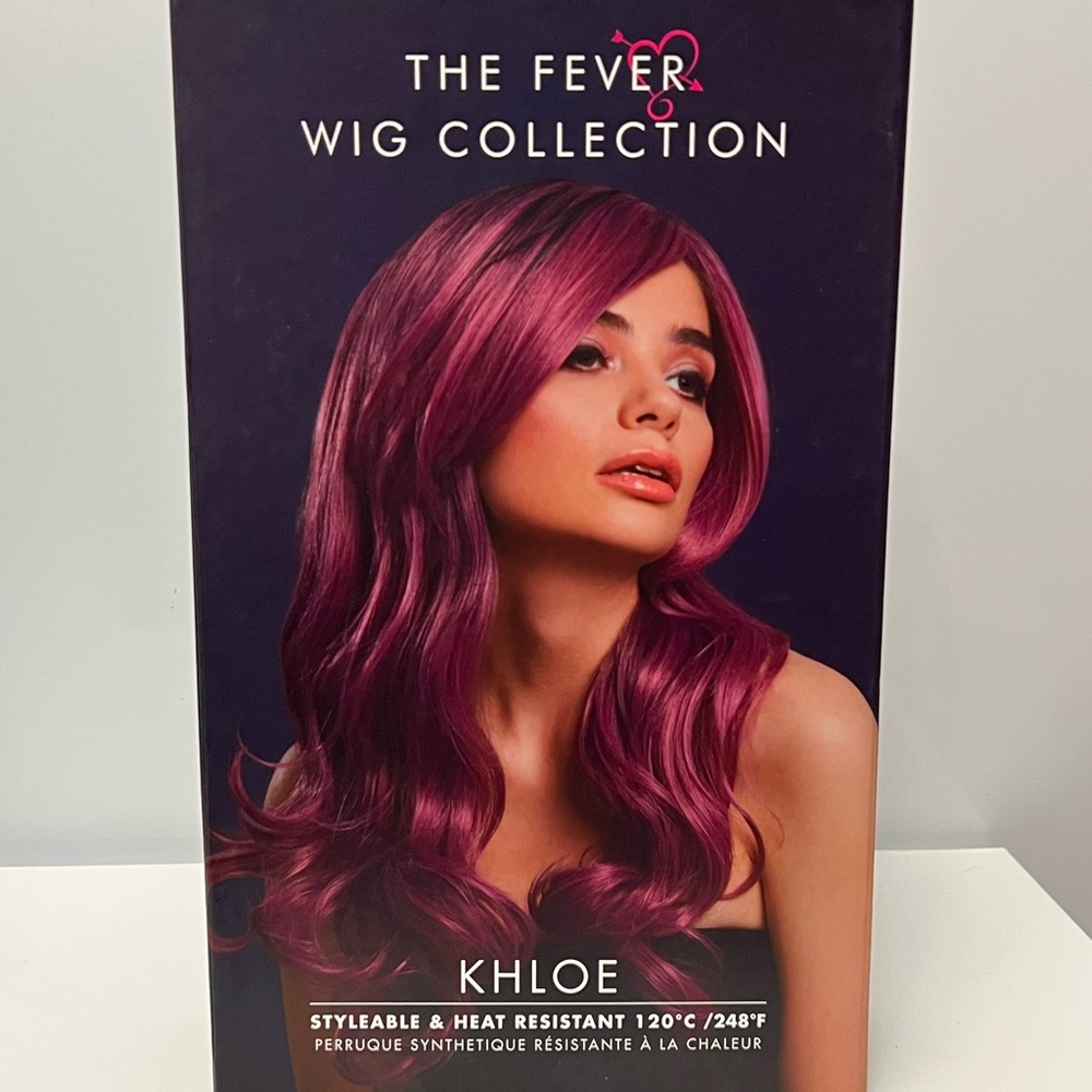 New,The Fever collection wigs, khloe, long wavy center part wig, 26”, mauve
